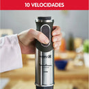 Batidora de mano - Moulinex DD6558 QuickChef, 3 en 1, 1000W, Tecnología Powelix, 10 Velocidades, Función Turbo, Accesorios Incluidos, Acero Inoxidable